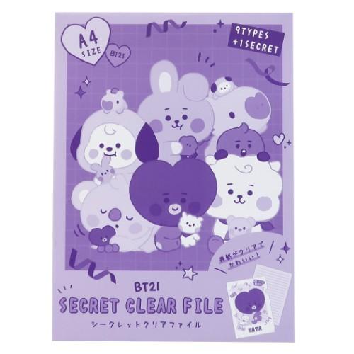 BT21 商品 クリアフォルダー キャラクター シークレット A4 クリアファイル 全10種 プレゼ...