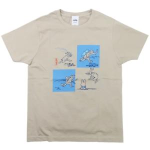 ミッフィー ディックブルーナ 絵本キャラクター Tシャツ T-SHIRTS 鳥獣戯画 灰青 4マス マリモクラフト【セール】 プレゼント バレンタイン｜cinemacollection