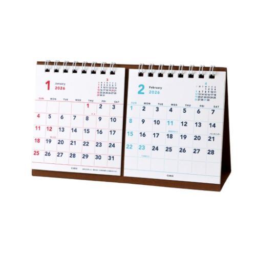 2026Calendar ベーシック プチ卓上2ヶ月カレンダー 卓上カレンダー2026年 ホワイト ...