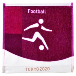 ミニタオル 東京2020 オリンピック インクジェットプリント ハンカチタオル サッカー ピクトグラム 丸眞