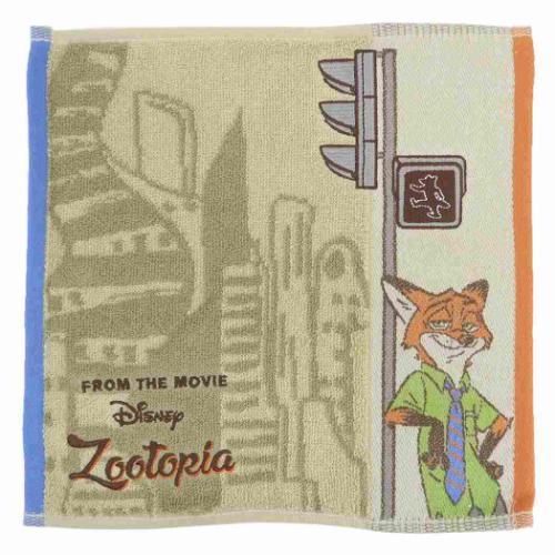 ズートピア ミニタオル ジャガードハンカチタオル ワイルドライフ ディズニー 丸眞