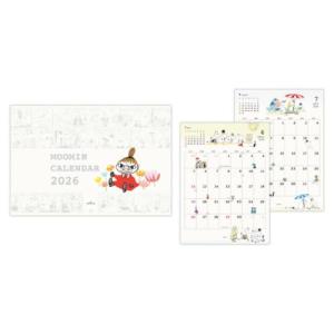ムーミン 2026 Calendar 二つ折りカレンダー大 壁掛けカレンダー2026年 MOリトルミイ 北欧