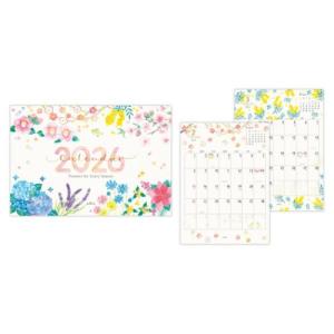 【50％OFF】2026 Calendar 花とすごす季節 二つ折りカレンダー大 壁掛けカレンダー2026年 スケジュール 書き込み