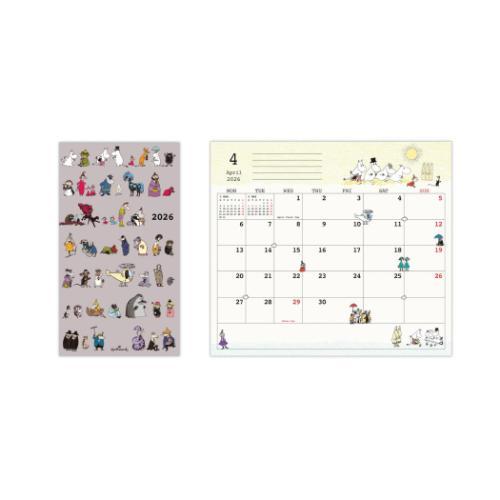 ムーミン 2026 diary スリムマンスリーダイアリー MOスリム80th仲間たち 北欧 日本ホ...