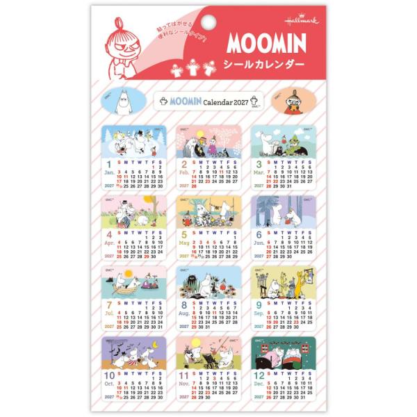 ムーミン 2027 Calendar シールカレンダー2027年 MOスクエア カレンダーシール 令...