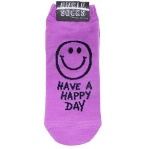 HAVE A HAPPY DAY 男女兼用靴下 アンクルソックス パステルパープル オクタニコーポレーション 23〜26cm プチプラ メンズ レディ