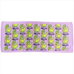 フェイスタオル 恐竜 かわいい HELLO DINO おもしろ雑貨 オクタニ プリントロング TOWEL