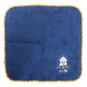 ミニタオル おえかきシリーズ ワンポイント 刺繍 ハンカチタオル いかさん オクタニコーポレーション