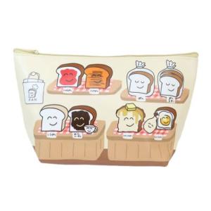 おえかきさん コスメポーチ キャンバス フラットポーチ ぱんさん