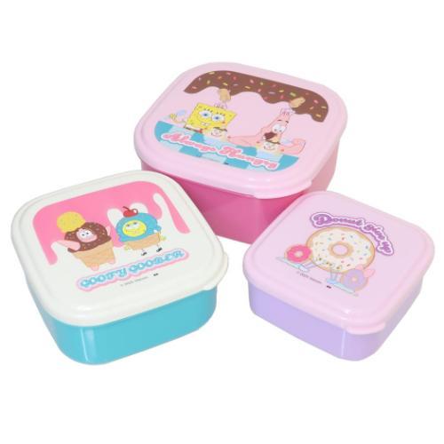 スポンジボブ シールランチボックス 3個入り 入れ子 お弁当箱 Always Hungry キャラク...