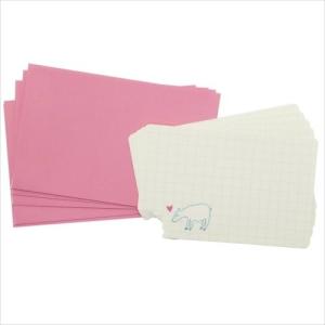 musha musha ミニカード＆封筒5枚セット 方眼 ミント メッセージカード おしゃれ グッズ オリエンタルベリー かわいい 日本製