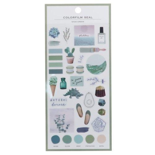 カラーフィルム シール 大人かわいい COLORFILM シール シート セージグリーン Q-LIA...