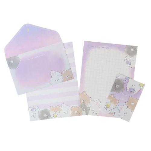 レターセット ミニサイズレター fuwa＆moko パープル クーリア