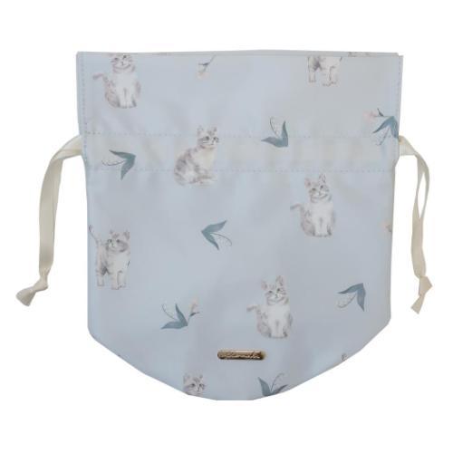 巾着 マチ付き フローマルズ 巾着袋 ねこ クーリア アメショ