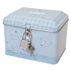 貯金箱 カギ付き缶バンク まったりもこ クーリア : キャラクターの