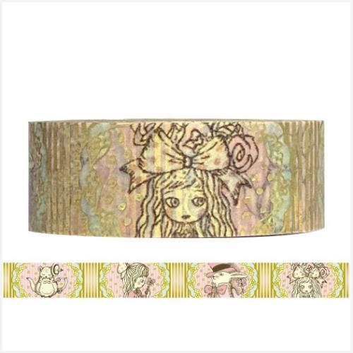 マスキングテープ 不思議なアリス きらぴかマスキングテープ 15mm ポット シール堂印刷