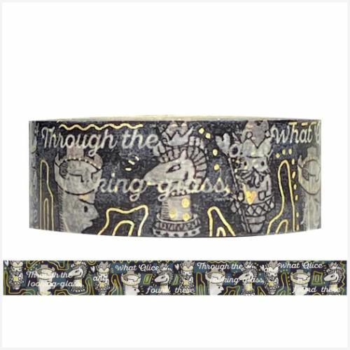 マスキングテープ 不思議なアリス きらぴかマスキングテープ 15mm チェス シール堂印刷