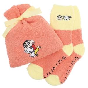 クレヨンしんちゃん 靴下ギフト もこもこ靴下in巾着 もこもこ巾着＆もこもこソックスセット しんのすけとシロ スモールプラネット