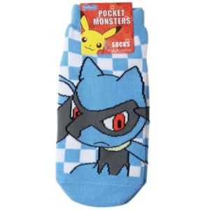 ポケットモンスター 小学生用靴下 ジュニアソックス リオル チェック ポケモン スモールプラネット