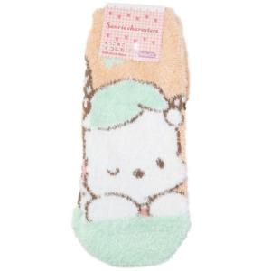 ポチャッコ 女性用防寒室内靴下 レディースもこもこショートソックス おねむ サンリオ スモールプラネット