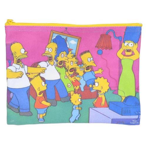 シンプソンズ キャラクター コスメポーチ フラットポーチ ファミリーパニック