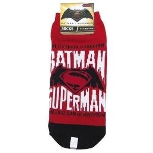 キャラクター グッズ バットマンvsスーパーマン BATMAN vs SUPERMAN 女性用靴下 アメコミ レディースソックス ロゴ RD×BK ス｜cinemacollection