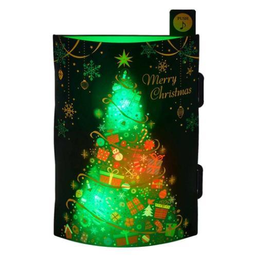 グリーティングカード CHRISTMAS メロディJXPM 13-5 クリスマスカード 立体 黒地に...