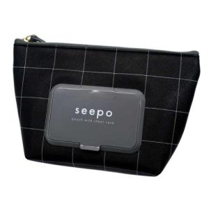 ミニポーチ シートケース付き 機能性 ポーチ seepo ブラック サンスター文具 19×12.5×7cm プレゼント 男の子 女の子 バレンタイン｜cinemacollection