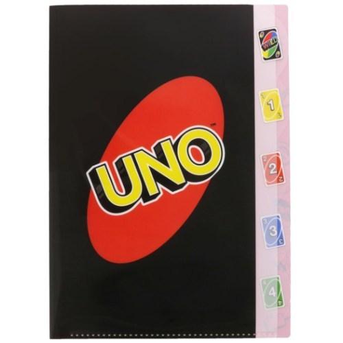A4 クリアファイル 5ポケット ダイカット UNO ウノ ポケットファイル ロゴ サンスター文具 ...