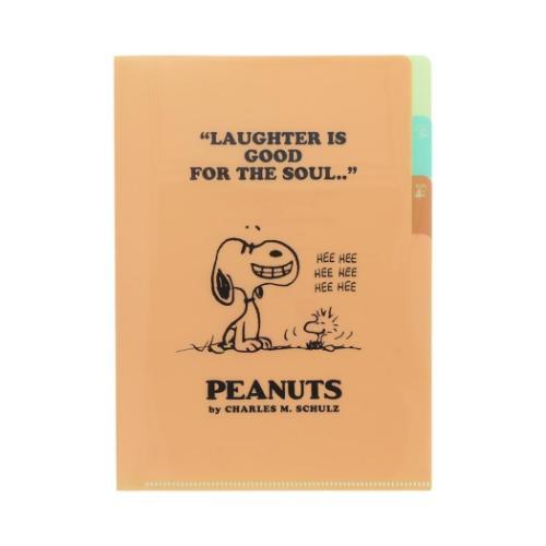 スヌーピー ポケットファイル クリアファイルA5 3P PNAT11 オレンジ ピーナッツ サンスタ...