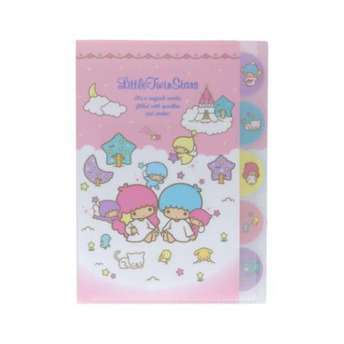 リトルツインスターズ グッズ ポケットファイル サンリオ キャラクター ダイカットクリアファイル5P...
