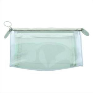 サンスター文具 ミッテ クリアポーチ メッシュ マチ アイスグリーン