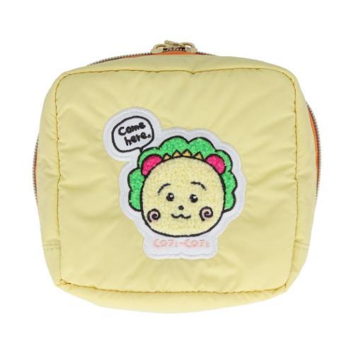スクエアサガラ刺繍ポーチ コジコジ コスメポーチ さくらももこ サンスター文具 Y イエロー