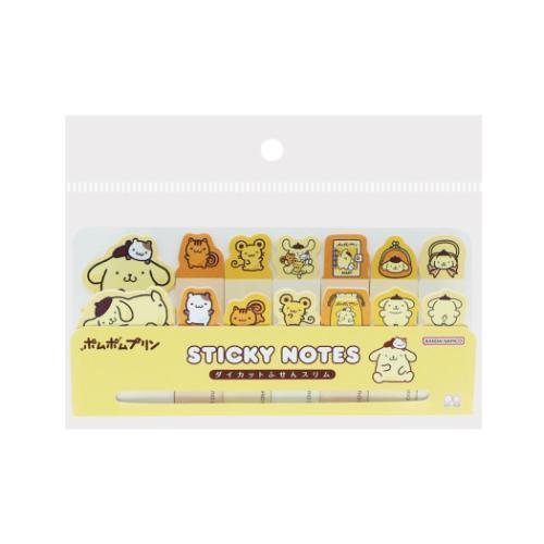 ポムポムプリン ダイカット付箋スリム 付せん イエロー サンリオ