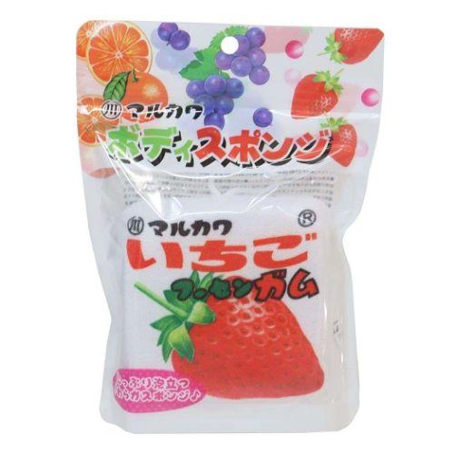 バス用品 フーセンガム ボディスポンジ お菓子パッケージ いちご お風呂雑貨