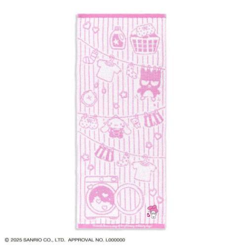 マイメロディ ロングタオル 無撚糸フルフィーコットンフェイスタオル お洗濯 ピンク サンリオ タオル...