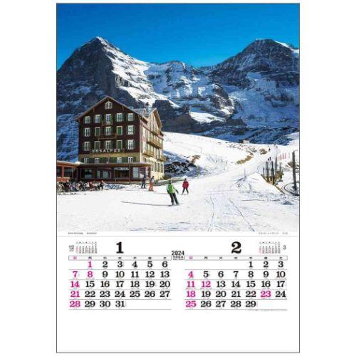 壁掛けカレンダー2024年 トーハン DX スイス 2024 Calendar トーダン フィルム ...