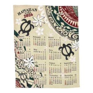 【50％OFF】2026Calendar ジュートカレンダー ハワイアンタパ 壁掛けカレンダー2026年 BLEACH トモコーポレーション 爆買