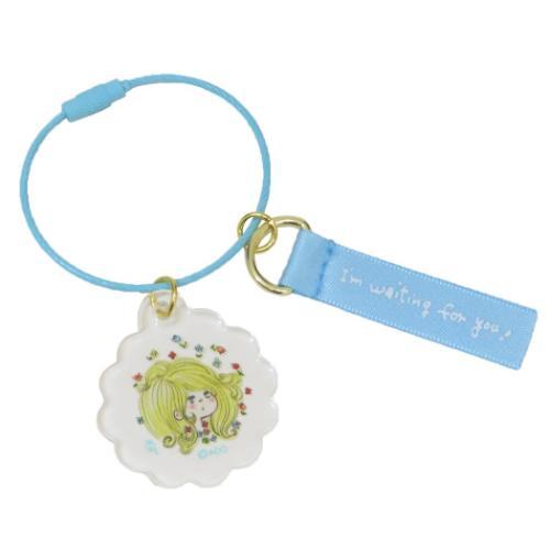 水森亜土 2チャームワイヤーキーリング キーリング キャラクター ブルー