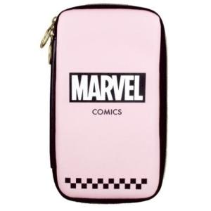 筆箱 マーベル フラット マルチ ペンケース チェッカーピンク MARVEL ティーズファクトリー ペンポーチ マルチ小物入れ【セール】 プ バレンタイン｜cinemacollection