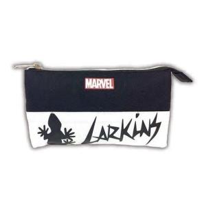 MARVEL × LARKiNS グッズ 化粧ポーチ 3ポケット 舟形 ポーチ ブラック マーベル キャラクター ティーズファクトリー【セール】クリス｜cinemacollection