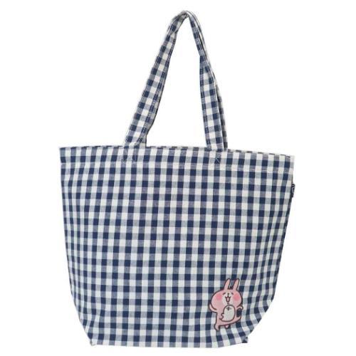 カナヘイの小動物 キャラクター 手提げかばん トートバッグ大 チェックシリーズ ピスケとうさぎ