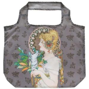 名画エコバッグ ミュシャ ショッピングバッグ ユーパワー 羽根