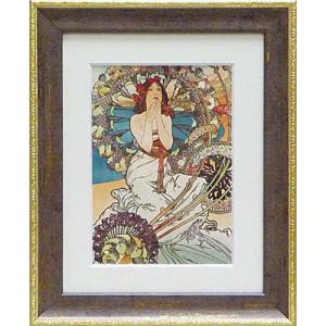 アルフォンスミュシャ 羽根 額付きポスター 送料無料 : キャラクターの