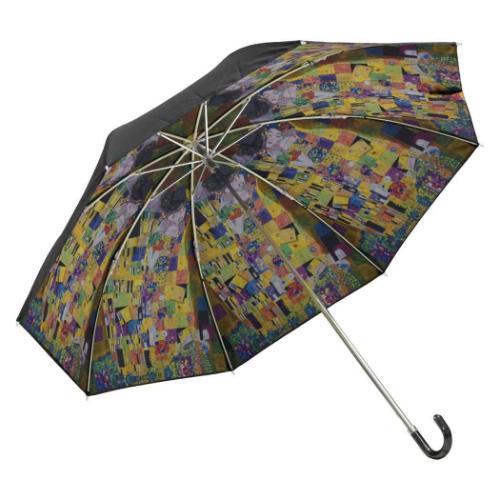 折り畳み傘 クリムト 名画モザイクアートシリーズ 折りたたみ傘 ザ キス ユーパワー