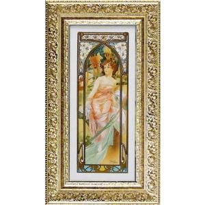 アルフォンスミュシャ 羽根 額付きポスター 送料無料 : キャラクターの