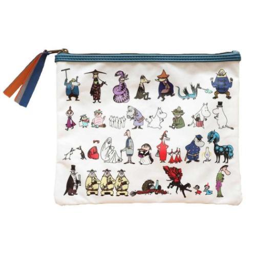 ムーミン オールスターフラットポーチ 平ポーチ 80th ALL STARS WH 北欧 キャラクタ...