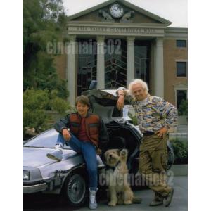 『バック・トゥ・ザ・フューチャー』笑顔のマーティとドクとアインシュタイン写真/マイケル・J・フォック...