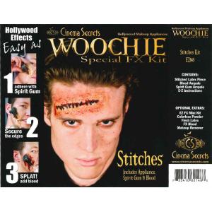 縫われた傷の特殊メイクキット WOOCHIE,Stitches Kit EZ148｜傷,怪我,傷跡,傷痕,大怪我,フランケンシュタイン,痕,ハロウィン,仮装,パーティー,舞台,ホラー｜cinemasecrets