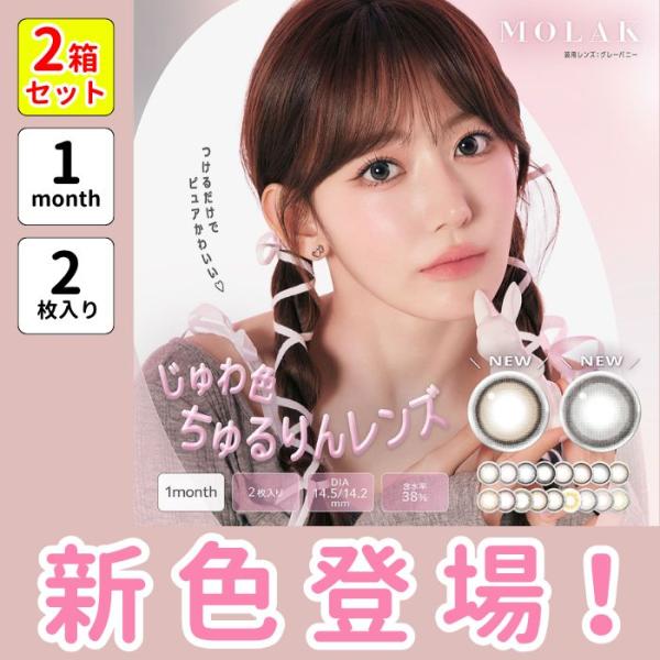 2箱セット 2ヶ月分 MOLAK モラク マンスリー カラコン 1箱2枚入り 宮脇咲良 1ヶ月 1m...